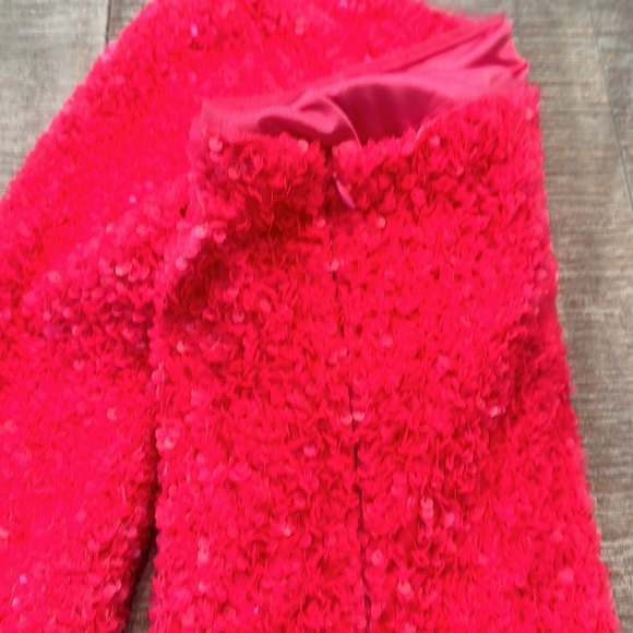 Asymmetrical custom made pink sequins one shoulder dress Nwot! Homecoming!!! - Picture 3 of 4